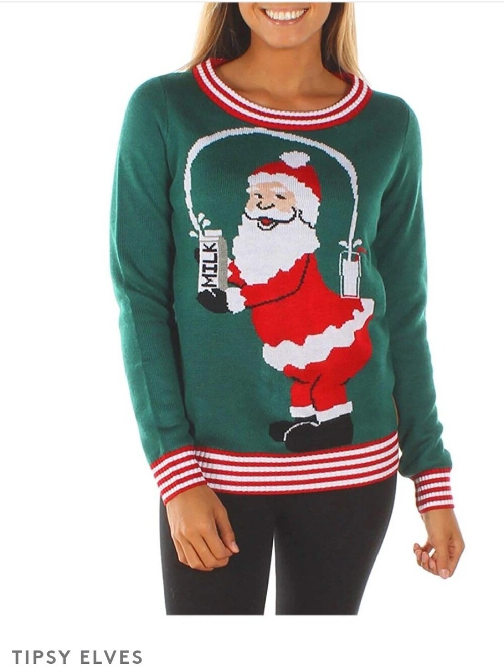 🎅Tipsy Elves "Break The Internet" Santa Milk Ugly Christmas Sweater